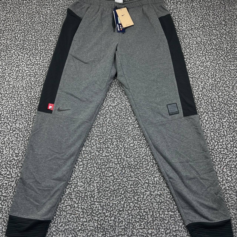 Nike Dri-Fit Sweatpants Men Large Washington Nationals‎ MLB Drawstring New 33x34